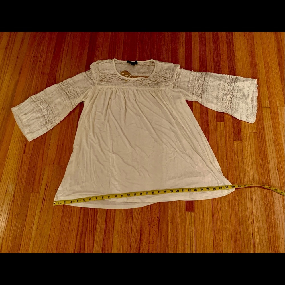 Suzanne Betro ivory white top brand new with tag lace sleeves - Picture 2 of 12